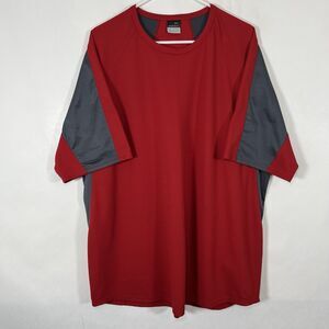 VTG Y2K Nike Sphere Dry T Shirt Mens Size XXL 2XL Red Gray Waffle Knit Training